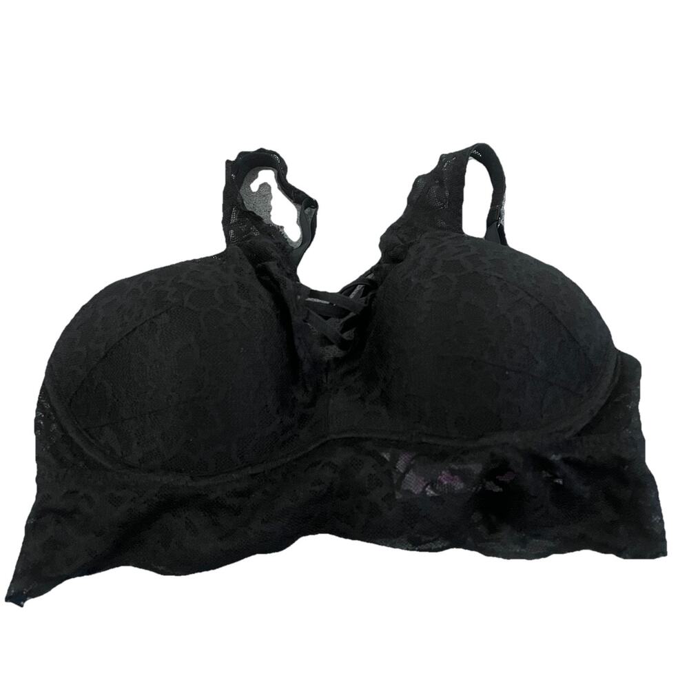 PINK Victoria's Secret Black Lace Sexy Goth Fairy Pushup Bra Small S